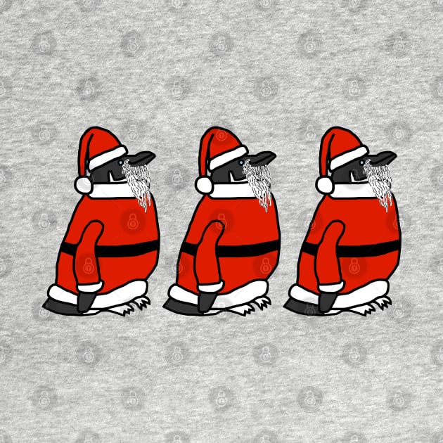 Christmas Santa Penguin Trio by ellenhenryart